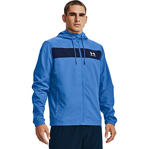 Under Armour Corta-Vento Esportivo Masculino, Azul brilhante (787)/branco, P