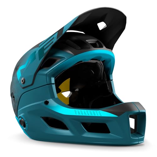 Met - Casco de Ciclismo Completo para BMX, MTB, Parachute MCR MIPS, Color Azul petróleo, Talla L, 58/61 cm