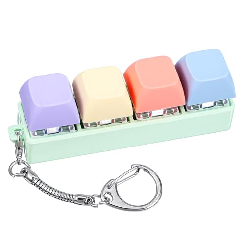 Mabor Fidget Keyboard Clicker, Keyboard Keychain of 4 Colors Decompression Keycap Button Stress...
