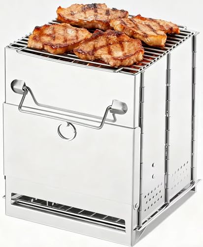 Gamire Α Xg[u Lv ܂肽 dXg[u 񎟔R lp XeX| Ă [obOt gѕ֗ gݗĂȒP BBQ peBI AEghA  (38*21*23cm)