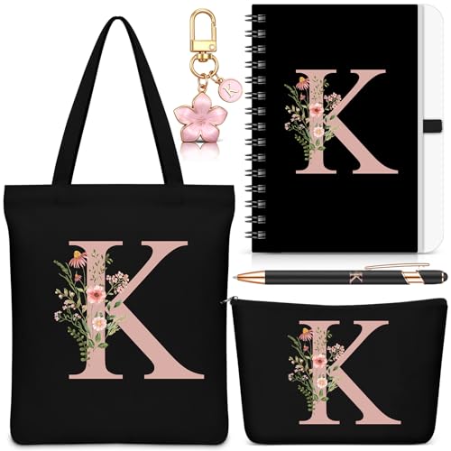Talltalk 5 Pcs Personalized Women Gifts,Initial Tote Bag,Makeup...