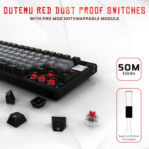 Image of EvoFox Ronin Wired Mechanical Gaming Keyboard | 9 Layer Gasket Sound Dampening Design, Outemu Red Silent Switches, Hot Swappable, Per-Key RGB, nKey Rollover, Volume Knob | Windows Software (Black)