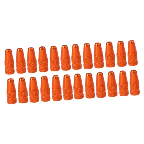 HANABASS 24 piezas tapas para válvula de neumáticos de bicicleta estilo francés naranja, ligeras y fáciles de instalar, protegen contra fugas y suciedad miniatura 1
