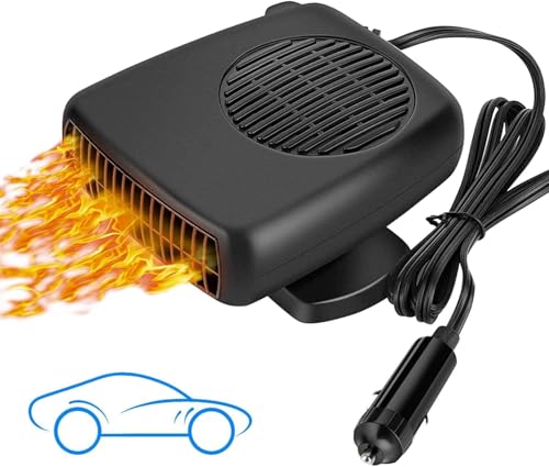 Showvigor Desempañador Rápido para Coche, Calentador 12V 150W para Parabrisas y Ventanas - Calefacción en 30s, Base Ajustable 360°, para Autos, Camiones en Invierno