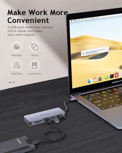 Adaptador universal tipo C multipuerto con Hub USB C HDMI de 100W para MacBook Air 2