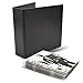 3L Pack de Rangement DVD Classeur: Pochette Transparente Perforée à Rabat 100 pcs - Classeur Noir 4 pcs - 10264