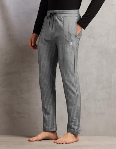 Image of U.S. POLO ASSN. Mens PR003 Chevron Cotton Stretch Lounge Track Pants