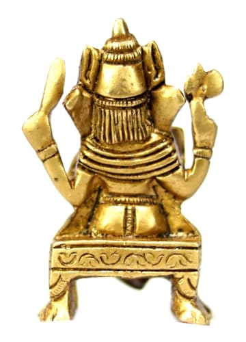 Estatua de Lord Ganesha de latón para decoración miniatura 4