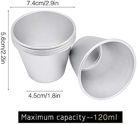 Homgaty 10 Pack Pudding Moulds, Nonstick Muffin Tin Dariole Moulds Aluminium Egg Tart Mold Cups Basins for DIY Cooking