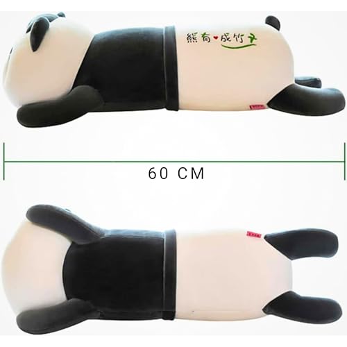 Image of Tickles Panda Soft Stuffed Plush Animal Bolster Pillow Cushion for Sofa Boys & Girls Birthday Gift (Size: 60 cm Color: Black & White)