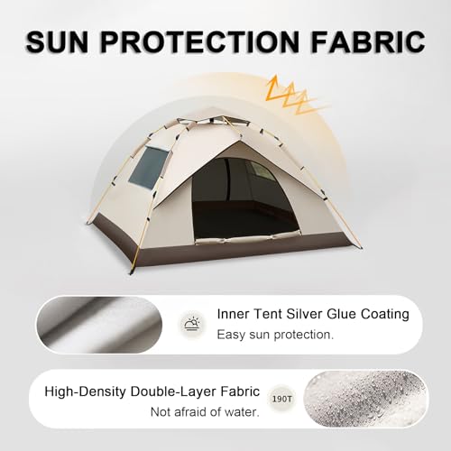 Carpa portátil para camping, impermeable, con puertas y ventanas miniatura 4