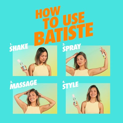 Image of Batiste Dry Shampoo, Tropical Fragrance, 5.71 Oz | Coconut, Vanilla and Jasmine Scent; Refresh Hair and Absorb Oil Between Washes; Waterless Shampoo; For Hair Texture and Body