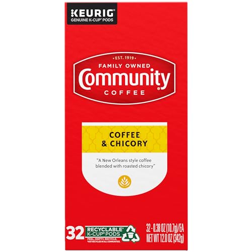 Image of Community Coffee and Chicory, Medium-Dark Roast, Single-Serve Keurig K-Cup Pods, 32 Count (Pack of 4)