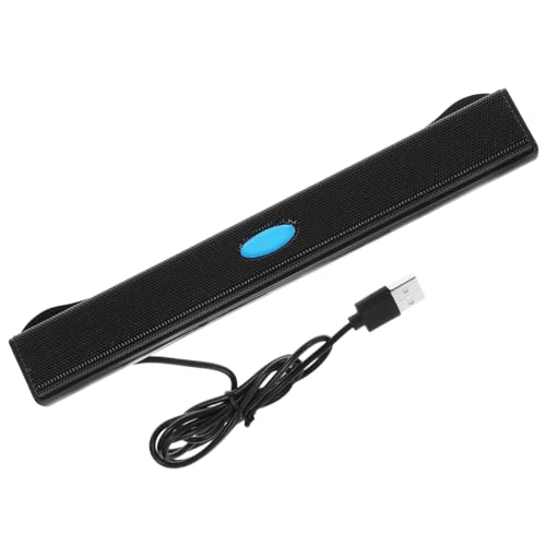 Image of UKCOCO USB 2.0 Soundbar Speaker for Laptop Desktop pc Tablet and Mobile Phone Mini Wired Stereo Sound Bar with 360 Surround Sound Compact USB Speaker for Office Workstation and Gaming