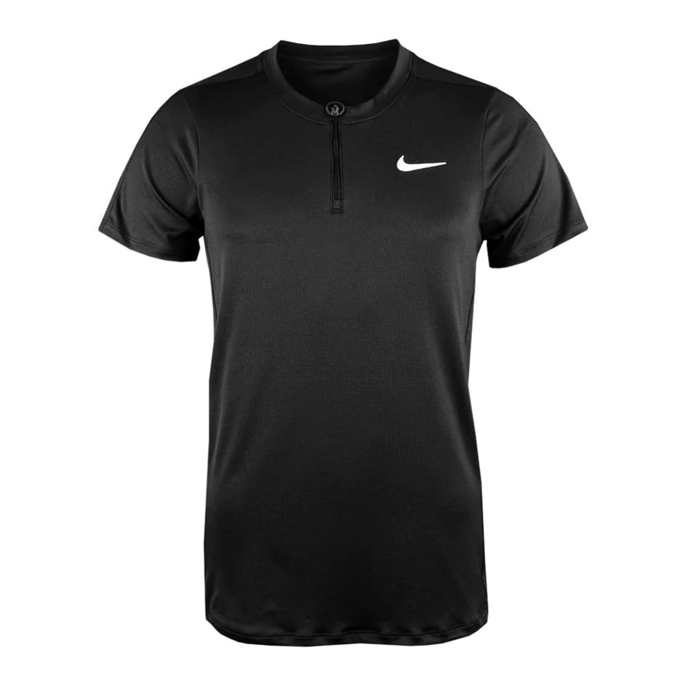 NIKE Nikecourt Dri-fit Advantage Polo de Manga Corta, Blanco/Negro, Medium para Hombre