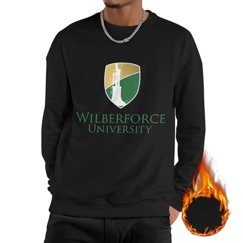Wilberforce University Logo Men'S Fleece Crew-Neck Hoodie Long Sleeve Fleece Sweatshirt-