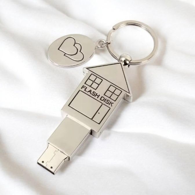 CleverlyGifted® House Shape USB Flash Drives, 4GB-128GB, Upto 12Mbps, 2.0, Metal Body, Keychain Pen Drive, Gifting Flash Drives. (32, GB)-image-45