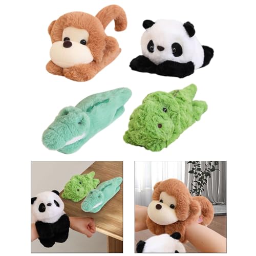Image of ATORSE Adorable Stuffed Animal Hugger Slap Bracelets 9.84'' Soft Plush Toy for Kids Monkey|Baby | Toys for Baby | Plush Baby Toys