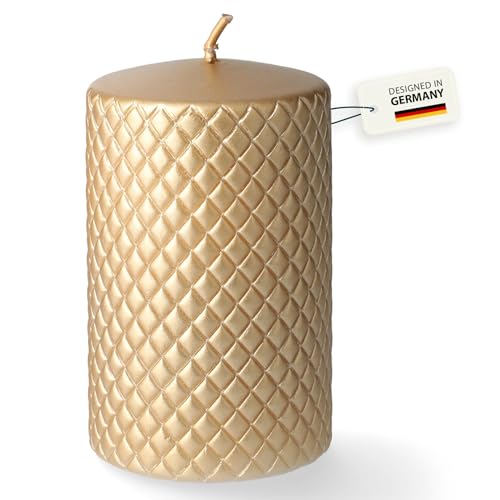 Stumpenkerze Barcelona | gold | 7x11cm | Brenndauer: ca. 65 h | ohne...