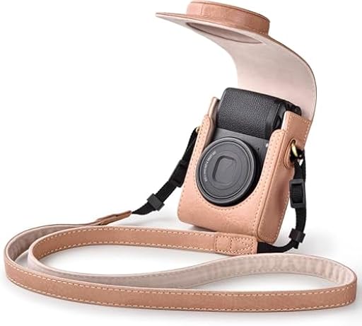 Rieibi Funda de cámara para Sony ZV1F/ZV1/Ricoh GR IIIx/Ricoh GR IV III II/Fujifilm X-Half/X-HF1/Panasonic LX9 LX10 LX15/Canon G7X III/G7X II/SX740 HS - Bolsa para cámara con Correa - Rosa | Ya disponible en tu tienda friki favorita! En mundofriki.es!