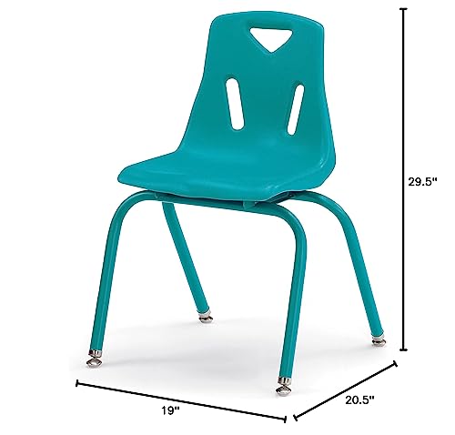 Image of Berries Jonti-Craft 8126JC1005 Stacking Chair with Powder-Coated Legs, 16 inch Height, Teal