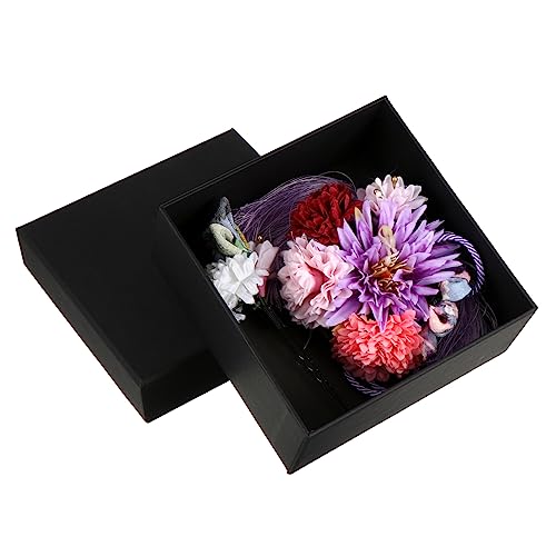 OUNONA 2個 和風ヘアコーム 女性のための装飾的なヘアクリップ 結婚式のヘアアクセサリー 女性用ヘアコームスライド ブライダルヘアコーム ブライダルコーム 布 紫の,Purple