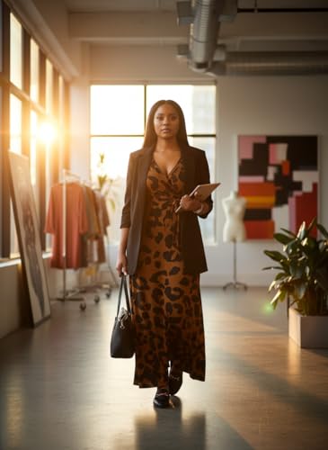 Image of Yajedo Womens Casual Summer Maxi Dress Plus Size Sexy Wrap V Neck 3 /4 Sleeve Sundress with Pockets