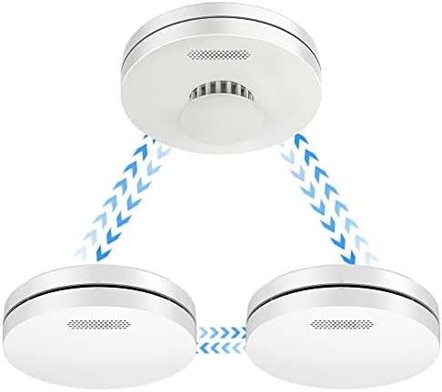 Wireless Interlinked Smoke and Heat Alarm with 10 Year Battery Life, EN14604, CE Certified, Interconnected Fire Alarm, Low-Battery Alert.3 Pack