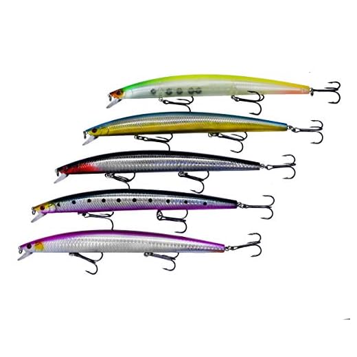 Minnow Señuelos de Pesca Pack de Pesca Catching/Spinning – Señuelos Duros Flotantes Artificiales – Cebos Lucio/Black Bass/lubina – Pesca pantano y mar – 18 cm y 24 Gramos