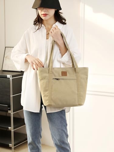 Image of Womens Shoulder Handbags Heavy Duty Canvas Work Tote Retro Bucket Bag