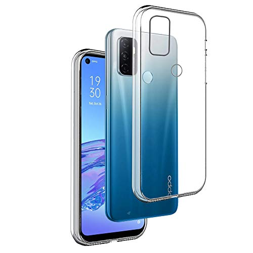 REY Cover in Gel TPU Trasparente per Oppo A53 2020 - Oppo A32 - A11s, Ultra Sottile 0,33 mm, Morbido Flessibile, Custodia Silicone