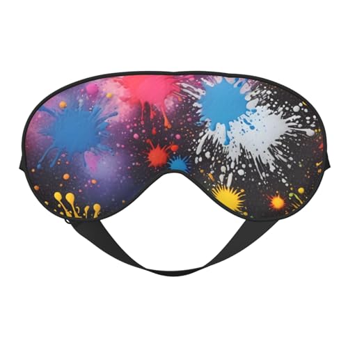 Antifaz para dormir con patrón de pulverización colorida, suave, ajustable, ligera, opaca, para viajes, siesta y descanso nocturno
