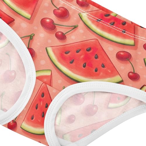 Joisal Cotton Girls Underwear Toddlers Watermelon Slices Cherries Red Panties Little Girl Fun Underpants Briefs 2t4