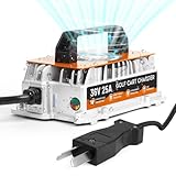 25 AMP 36 Volt Golf Cart Battery Charger, for EZGO/Yamaha/Club Car 36v Golf Cart Charger IP67 Waterproof Fully Automatic Smart Fast Charging with 16Ft Cable, for Lead-Acid Batteries