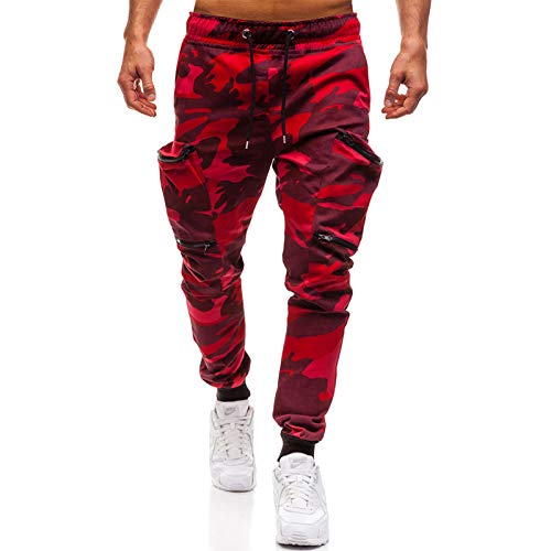 VANVENE Pantalones de camuflaje elásticos para hombre, ajuste delgado, para hombre, casual, gimnasio, fitness, suave, con bolsillos