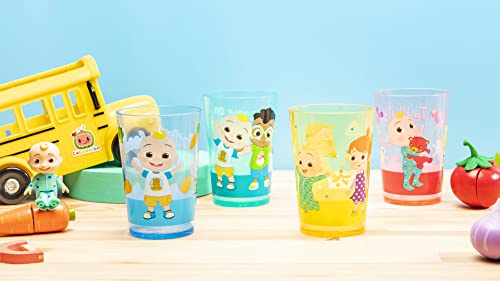 Image of Zak Designs CoComelon Nesting Tumbler Set Includes Durable Plastic Cups with Variety Artwork, Fun Drinkware is Perfect for Kids (14.5 oz, 4-Pack, Non-BPA)
