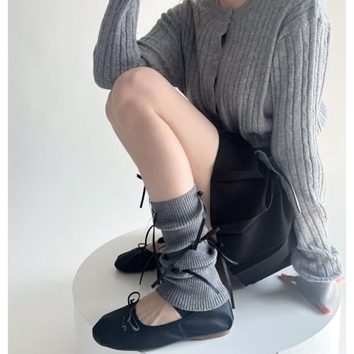 heyheyshine Women's Y2K Knit Leg Warmers Harajuku Bow Up Kawaii Leg Warmers Harajuku Accessories Ballet for Women Girls2