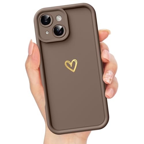 Kueqeay Cover per iPhone 13 6,1”, Aesthetic Cuore Motivo in
