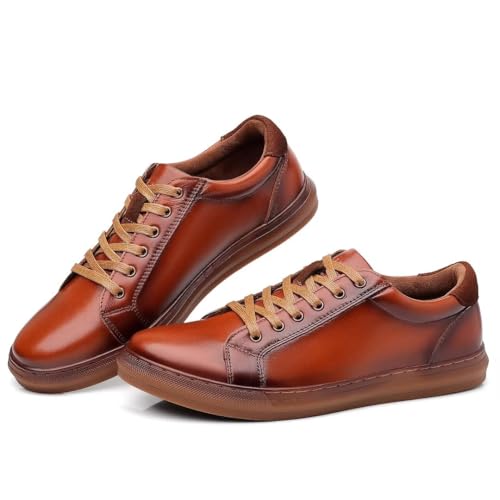 Image of Arkbird Casual Sneakers, Breathable Lace-Up Leather Walking Shoes Comfortable Fashion Sneakers for Men Daily Work