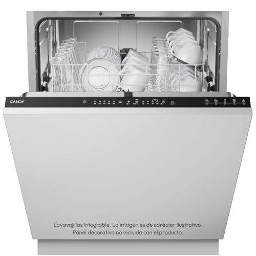 Candy Rapidò CIP 3D9E0B Lavavajillas Integrable 60CM, 13 Servicios, 5 Programas, Inicio Diferido, Indicador Sal y Abrillantador, 49DB, Panel de Integración No Incluido