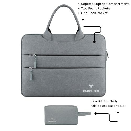 Image of Tabelito Basic 14 Inch Laptop Bag Sleeve Cover with Box for 14-inch laptops HP /Dell /Accer /Apple /Asus /Lenovo /Ultrabook /Razer Etc.Grey 14 INCH
