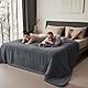 Bedding Aid wasserdichte Decke, Hundedecke Wasserdicht, Liebesdecke Wasserdicht, Katzendecke, Hundedecke, Hundedecke Sofa, Dunkelgrau/Hellgrau, Sofadecke (152x203cm)