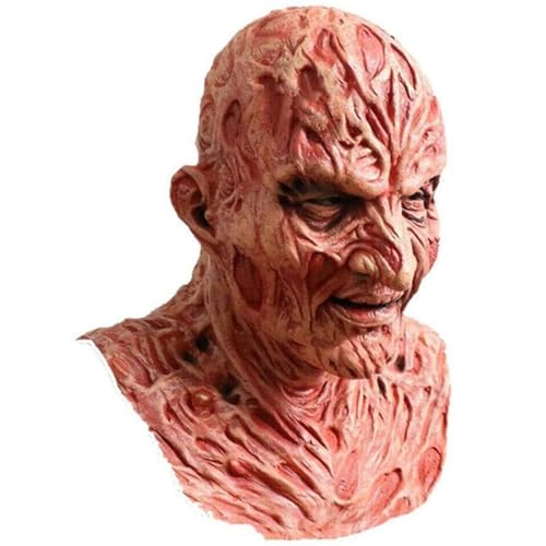 Joyes Masque de Freddy Krueger en latex pour adulte, costume d'Halloween, masque effrayant, masque de rue de cauchemar