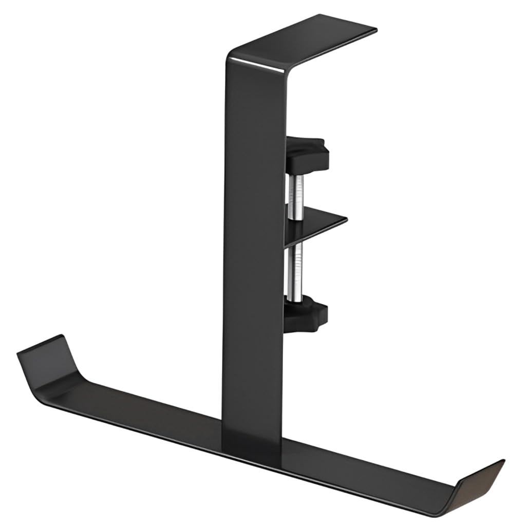 Zibuyu® Under Desk Dual-End Hook Organizer Metal Headphone Hanger No Drill Cable Storage Universal Fit Hanging Hook for Office/Home Desk, Table, Shelf, Heavy Duty, Black