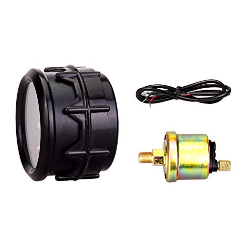 ETOPARS 52mm Automotor Kfz Zeiger Öldruckmesser Ölpresse Messgerät Kit Weiß Lichtanzeige Zeigeranzeige BAR