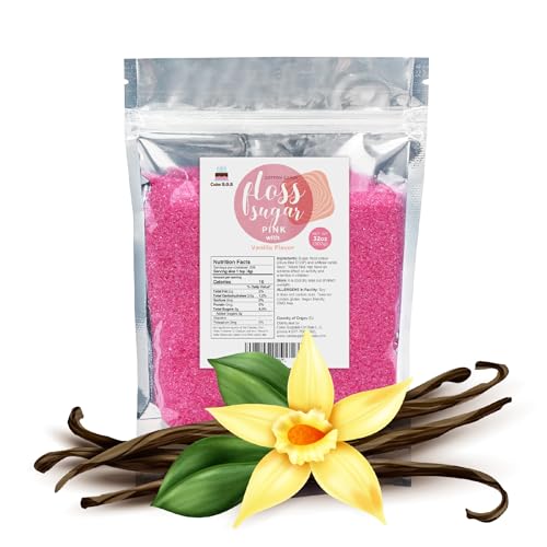 Pink Vanilla Cotton Candy Floss Sugar 32 Oz. (1-Pack)