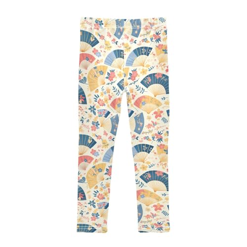KLL Hand Drawn Cute Japanese Fans Toddler Baby Girl Basic Leggings Soft High Waisted Sweatpants Running2