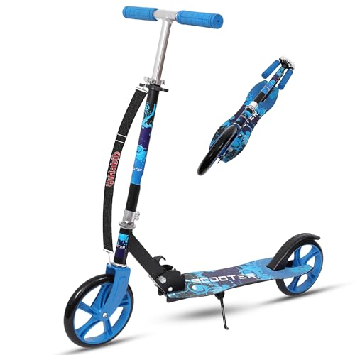 Habib Gruppe Kickroller Kinderroller – Klappbar, 4-Stufig Höhenverstellbar, XXL Räder, bis 80kg...