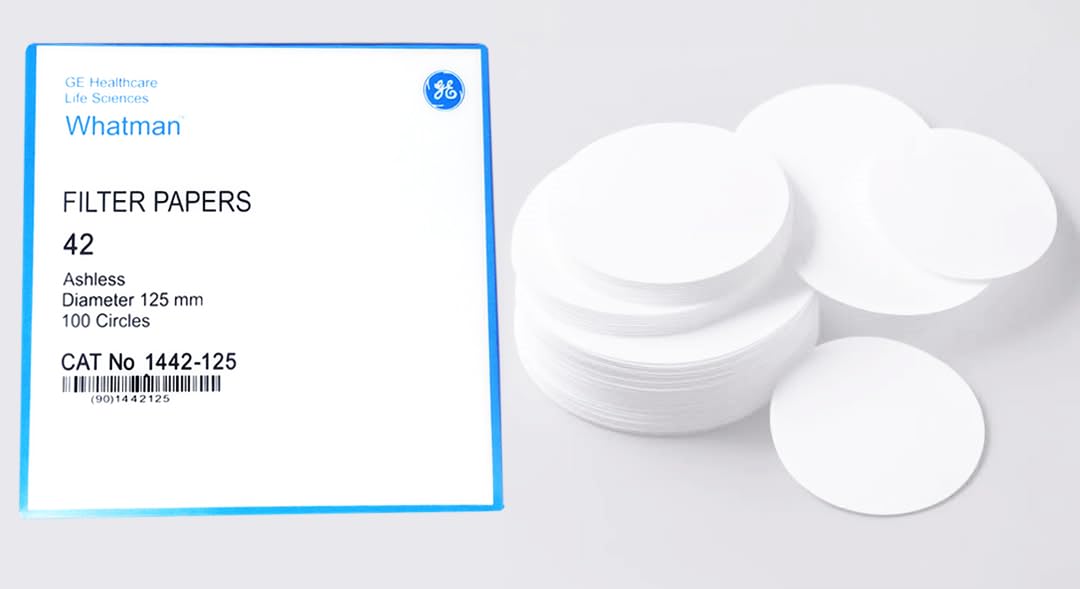 Whatman Grade-42 1442-125, Whatman Ashless Filter Paper Round Sheets Pack of 100 (12.5 CM Diameter). By-126 MTECHLAB-image-49