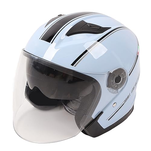 Casco de Moto Jet Abierto, Casco de Motocicleta de Media Cara, Cascos de Motocicleta para Hombres y Mujeres, Casco de Bicicleta Eléctrica con Visera, para Vehículos Eléctricos, Motocicletas y Scooters